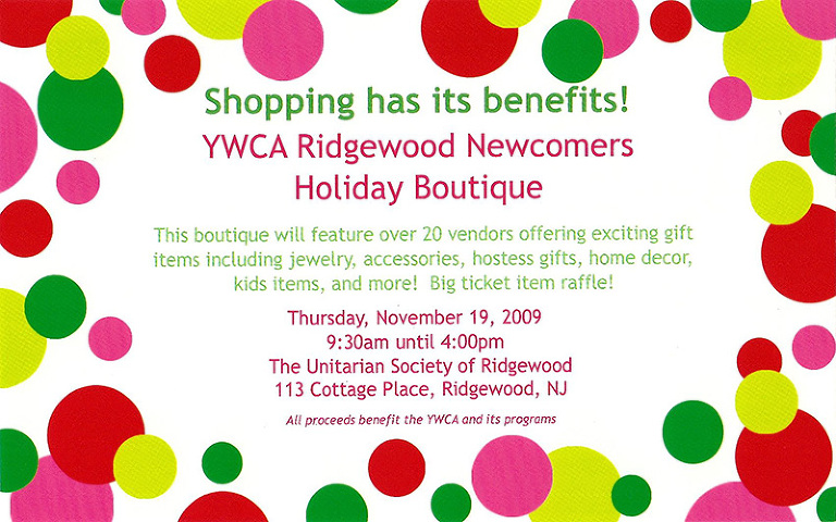 YWCA Ridgewood Newcomers Holiday Boutique
