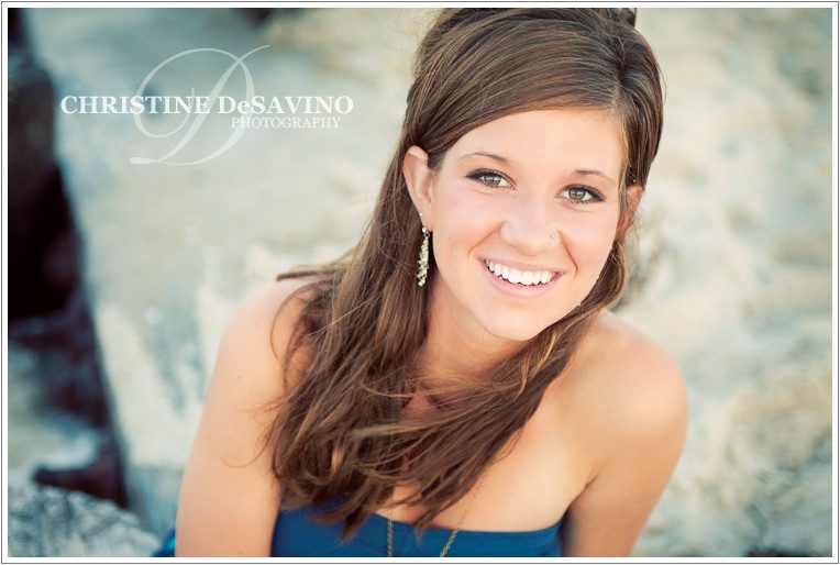 Close up of gorgeous senior girl on the beach