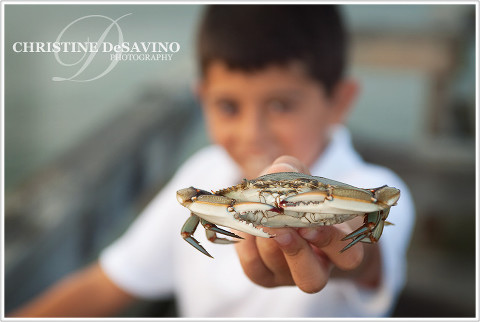 Boy holding crab - NJ Beach Photographer - LBI