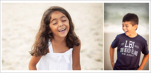 Sister and brother laughing on the beach - NJ Beach Photographer