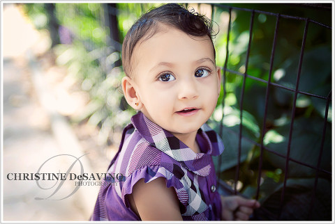 Close up of beautiful one year old girl - NYC Child Photograher