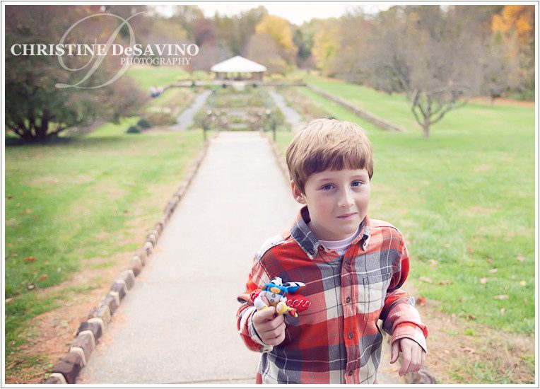 Boy smiling on a path - NJ Child Photographer
