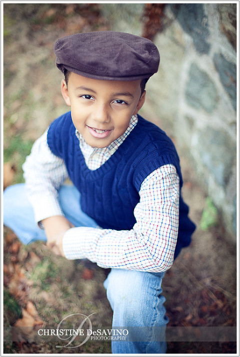 Boy wearing cap - NJ Child Photographer