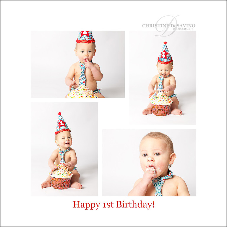 Cake Smash Session for a beautiful one year old boy - NJ Baby Photographer