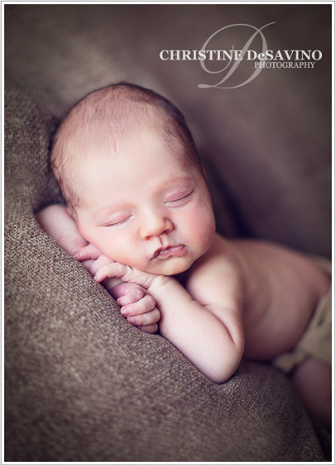 Newborn girl sleeping peacefully - NJ Newborn Photographer