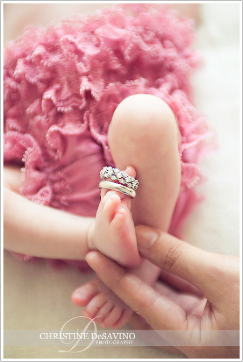 Newborn feet with wedding ring - NJ Newborn Photographer