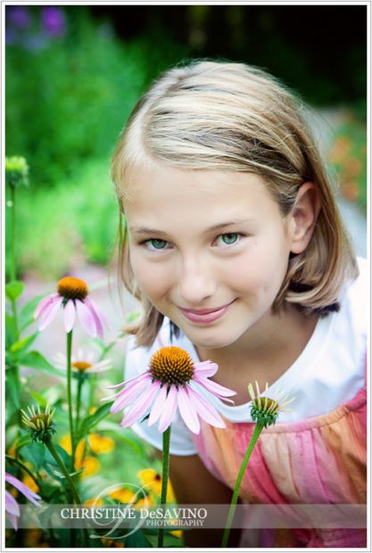 girl-with-Echinacea-wild-flower-nj-child-photographer