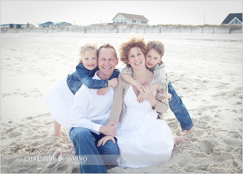 Beautiful family on the beach - NJ Beach Photographer