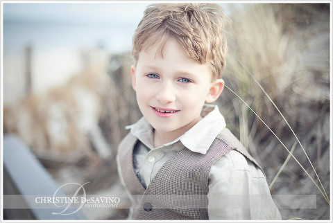 Beautiful boy on dunes - NJ Child Photograper