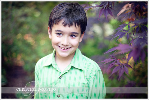 Boy with leaves - NJ Child Photographer