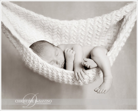 Newborn girl in hammock - NJ Newborn Photographer