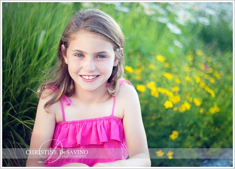 Beautiful girl with flowers - NJ Children's Photographer