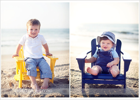Brothers on beach chairs - NJ Beach Photographer
