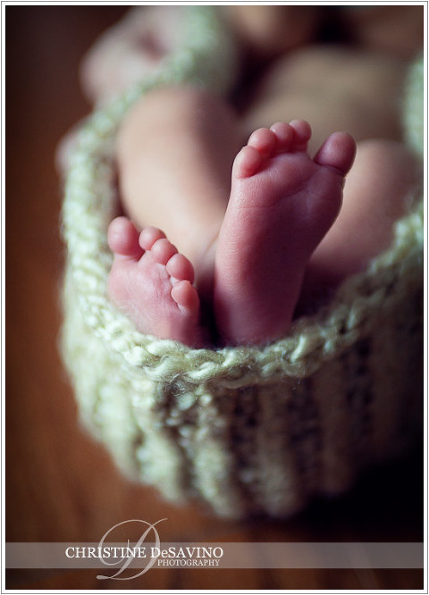 Newborn feet in cocoon -  NJ Newborn Photographer