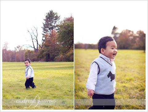 Young boy on the move - NJ Child Photographer