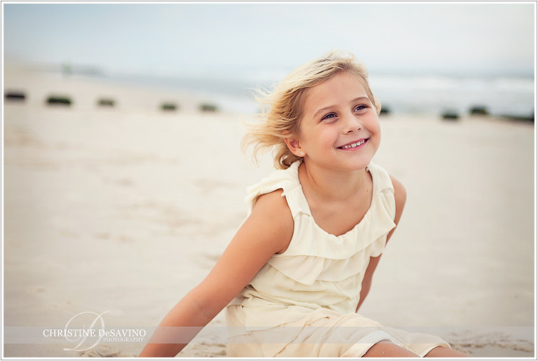 Girl sitting on beach - NJ Beach Photographer
