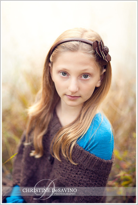 Beautiful girl with flower headband - NY Portrait Photographer
