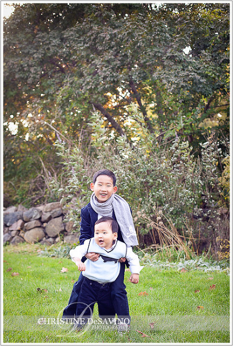 Brothers playing - NJ Family Photographer